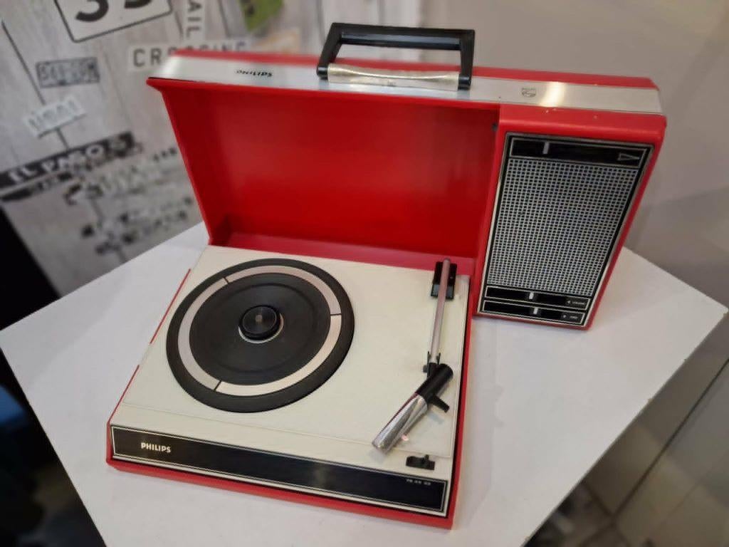 Vintage Philips koffer-platenspeler uit de jaren 70, Ophalen of Verzenden, Niet werkend, Platenspeler, Philips