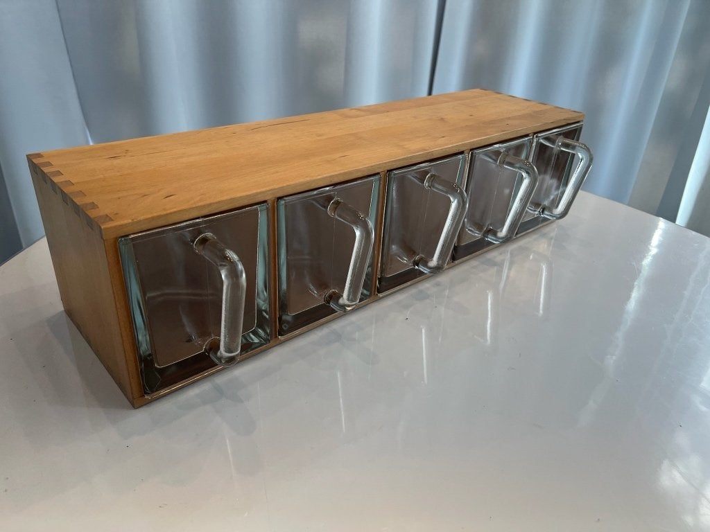 Armoire à épices vintage  Ikea Forhoja avec tiroirs en verre, Enlèvement ou Envoi, Maison et Meubles