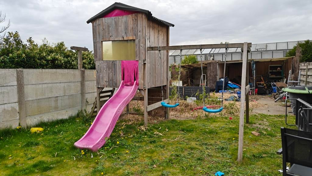 Wickey speelhuis met schommel, Kinderen en Baby's, Speelgoed | Buiten | Speeltoestellen, Ophalen, Schommel