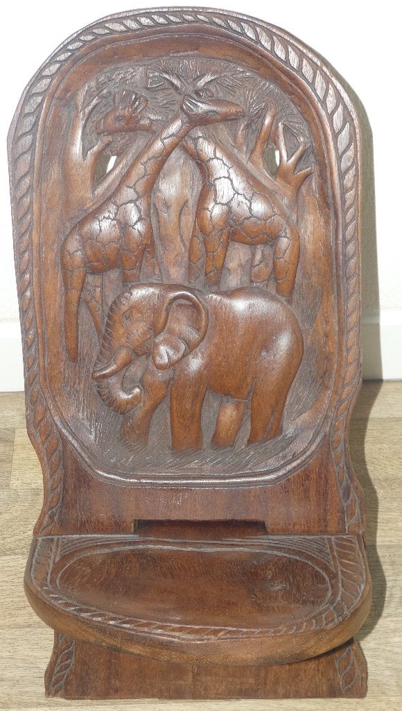 Afrikaans klapstoeltje-hout snijwerk [2058], Ophalen of Verzenden, Hout, Houtsnijwerk