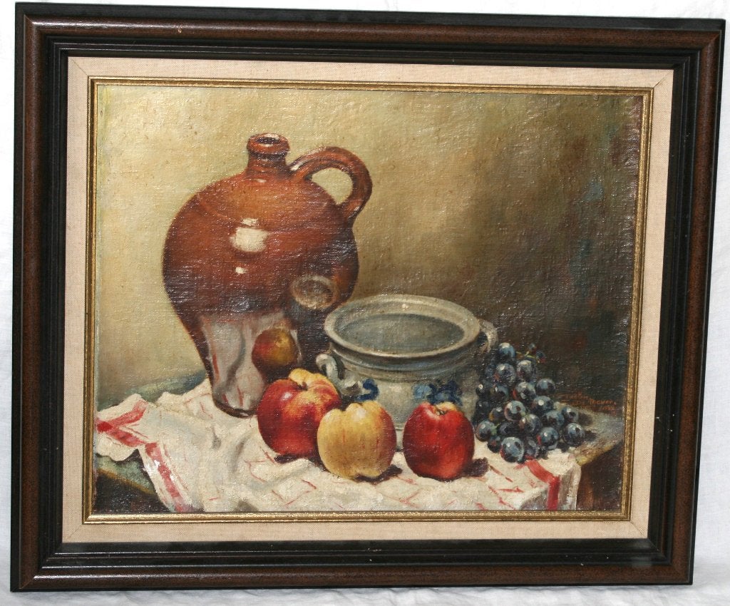 De Meyer Schilderij Olie op doek 1952 Gesigneerd, Antiquités & Art, Art | Peinture | Classique, Enlèvement ou Envoi, Peinture à l'huile