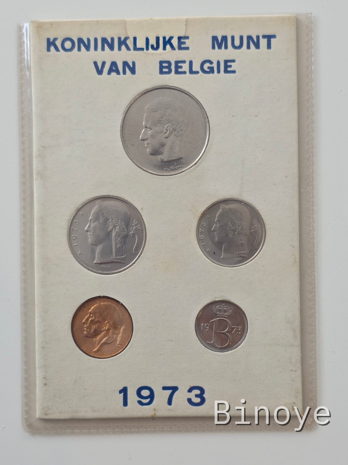 België FDC 1973 serie Belgische versie NL - 5 munten, Postzegels en Munten, Ophalen of Verzenden, Setje