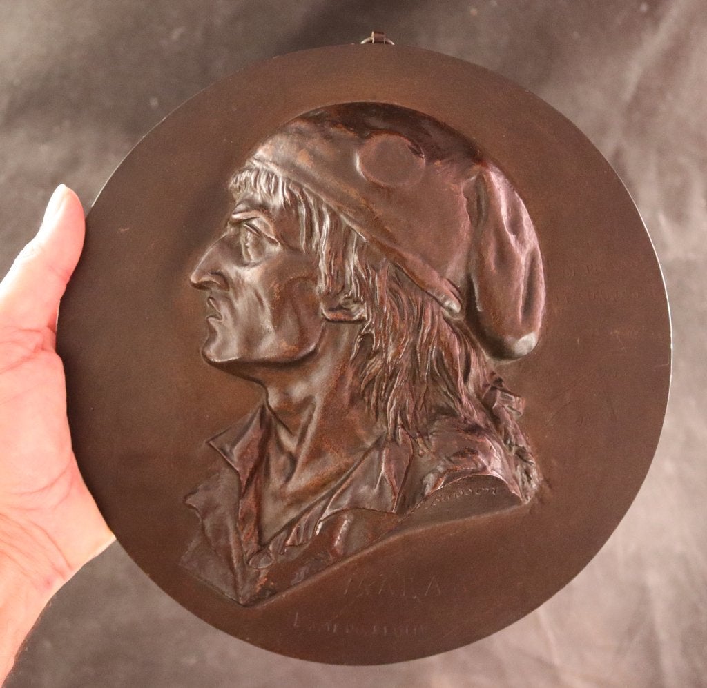 Plaque en relief en bronze antique, Enlèvement ou Envoi