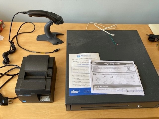STAR ticketprinter + kassalade + barcodescanner, Ophalen, Zo goed als nieuw, Laserprinter, Star Micronics