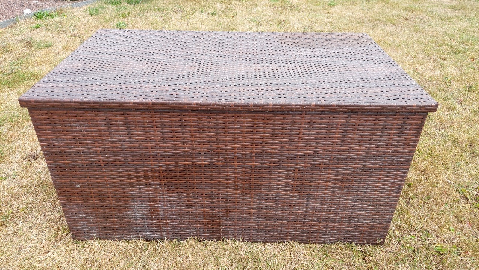 Opbergbak wicker tuin bruin kunststof, Tuin en Terras, Ophalen, Kunststof, Gebruikt, 100 cm of meer
