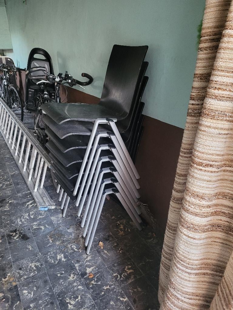 stoelen, Huis en Inrichting, Stoelen, Ophalen, Gebruikt, Zwart, Metaal