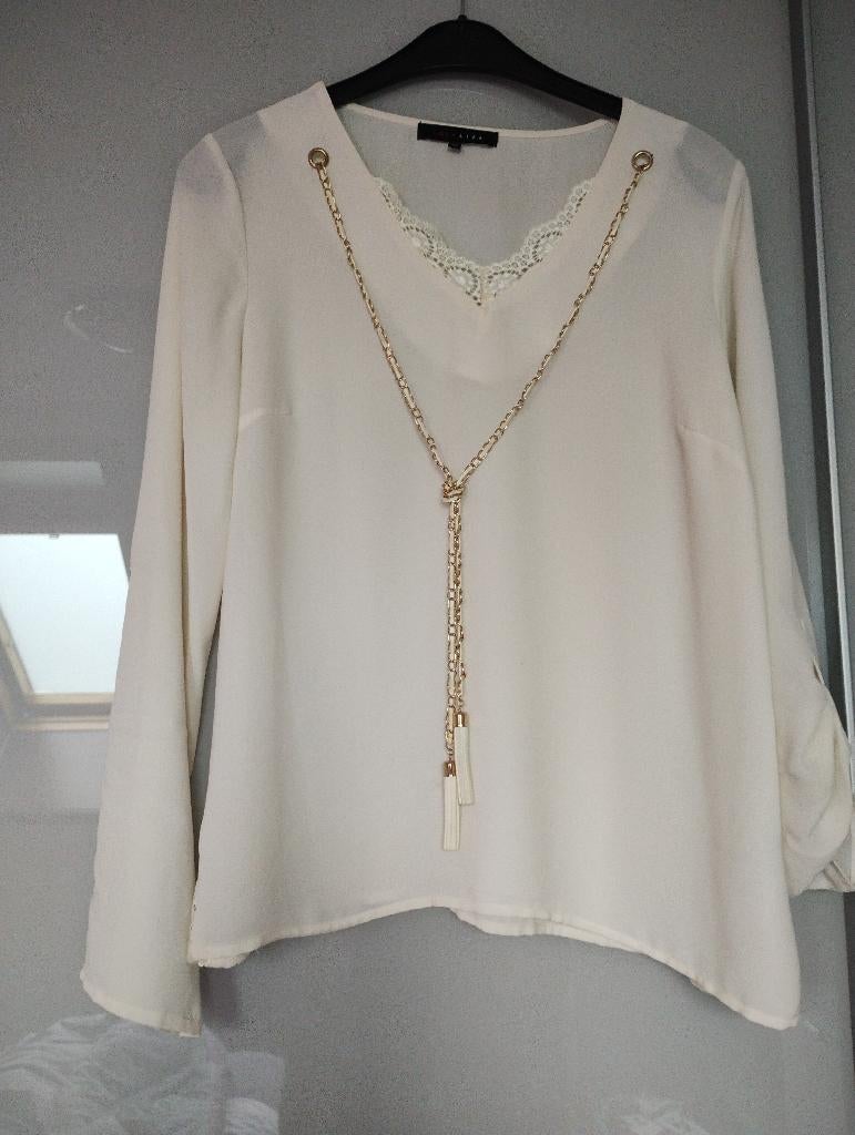 gebroken wit blouse, Lola & Liza, Wit, Nieuw, Ophalen
