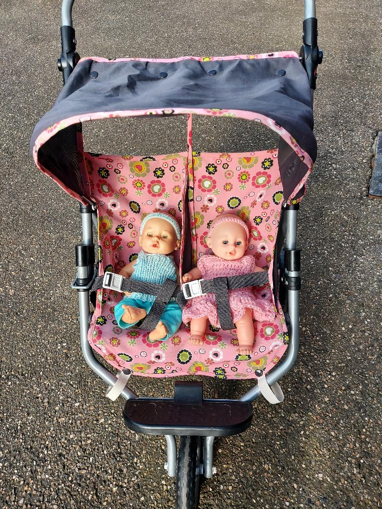 Poppen buggy voor tweelingen.. Afhalen te Paal, Kinderen en Baby's, Speelgoed | Poppen, Ophalen, Zo goed als nieuw, Overige typen