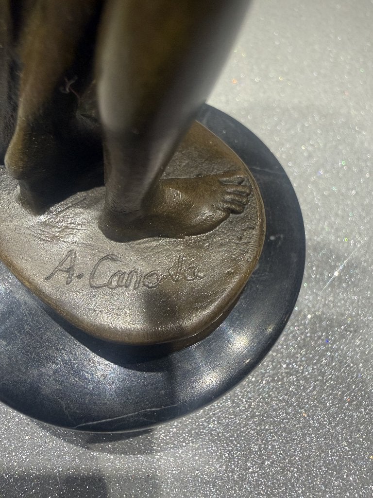 Bronzen Beeldje "A. Canova" – Klassiek Naakt Vrouwenbeeld, Enlèvement ou Envoi, Bronze