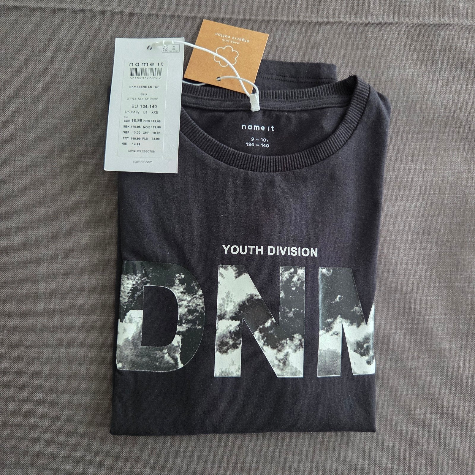 Nieuwe zwarte t-shirt jongen, maat 134-140, Kinderen en Baby's, Ophalen, Name it, Nieuw, Shirt of Longsleeve