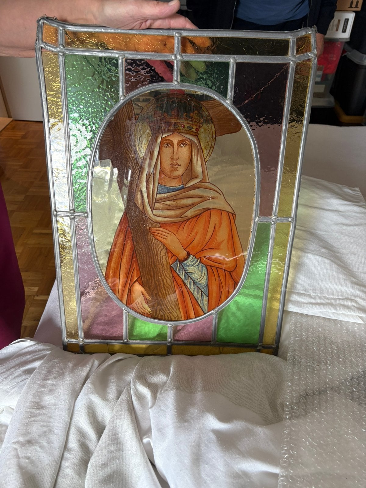 Glas schildering, Ophalen