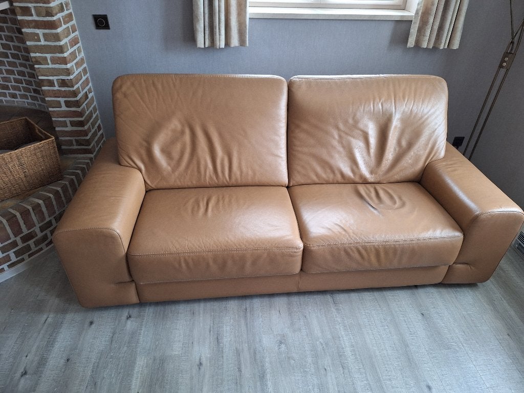 lederen zetel, Maison & Meubles, Canapés | Salons, Trois personnes, Moins de 75 cm, 200 à 250 cm, Banc droit