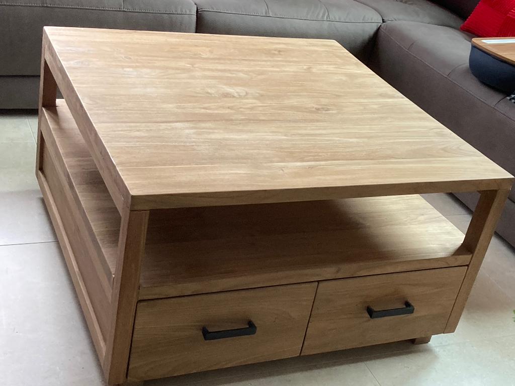 Eiken salontafel, Huis en Inrichting, Tafels | Salontafels, Ophalen, 50 tot 100 cm, 50 tot 75 cm, Rustiek