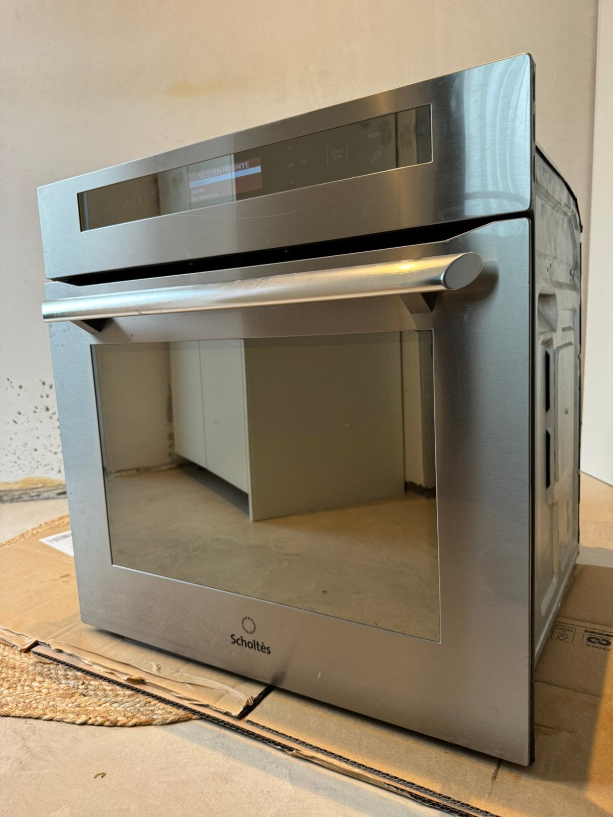 Scholtès inbouwoven RVS – digitaal display – met roosters, Electroménager, Enlèvement ou Envoi, Comme neuf, Air chaud, 60 cm ou plus