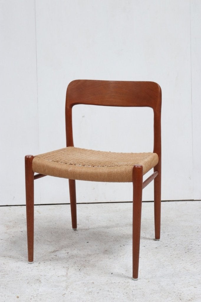 Niels O. Møller stoel model 75, teak en papercord, Deens, Maison & Meubles, Brun, Enlèvement, Utilisé, Mid-century, Scandinavisch