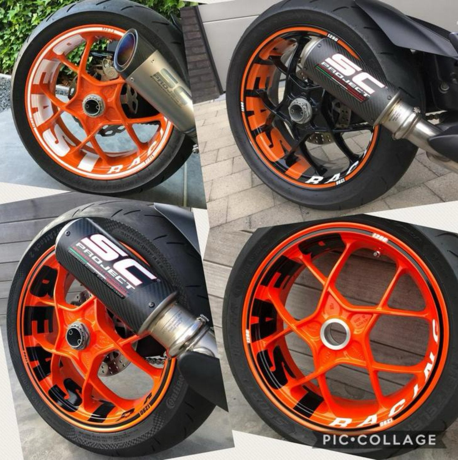 BEAST racing stickerset velgen KTM Superduke 1290/1390/GT, Motoren, Ophalen of Verzenden, Zo goed als nieuw
