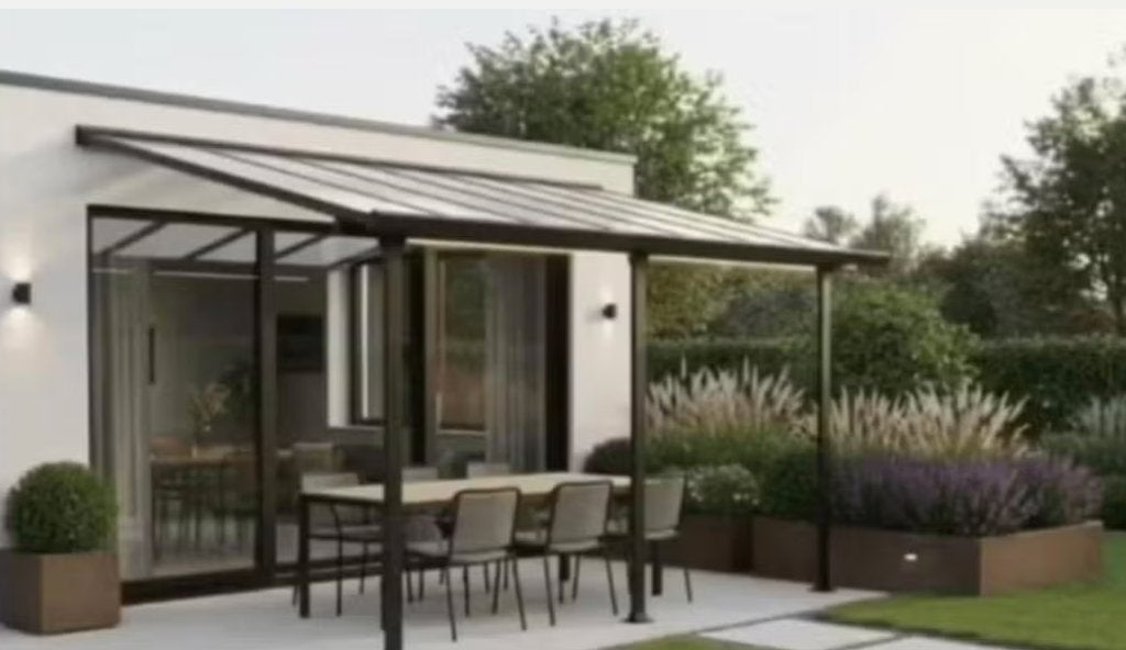 Pergola aluminium 4 x 3 antraciet grijs, Ophalen