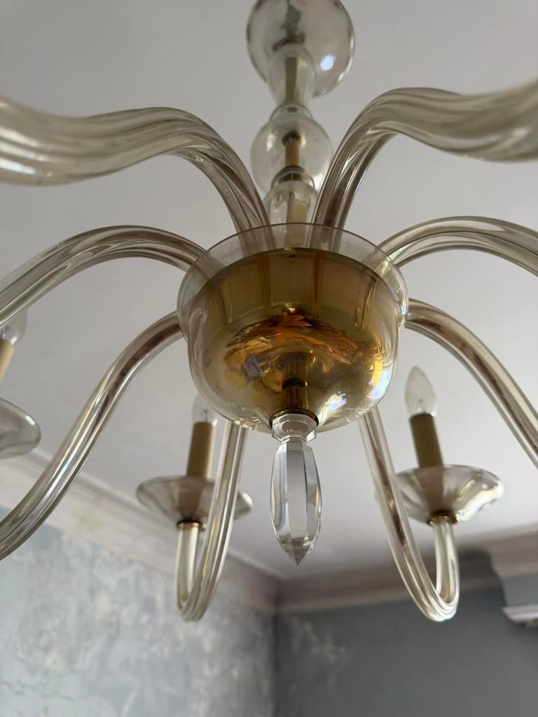 Superbe lustre en verre soufflé – 8 bras – Murano, Huis en Inrichting, Ophalen, Gebruikt, Glas, /