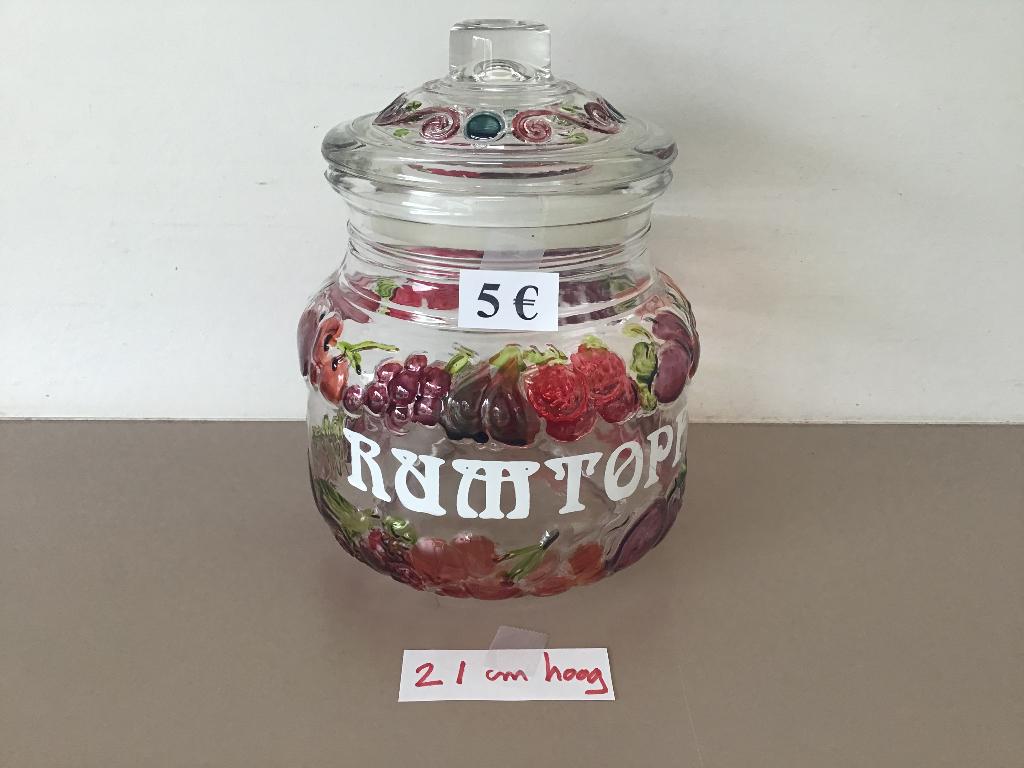 Pot à Rumtopf ou à rhum en verre de 21 cm de haut et autres, Enlèvement ou Envoi