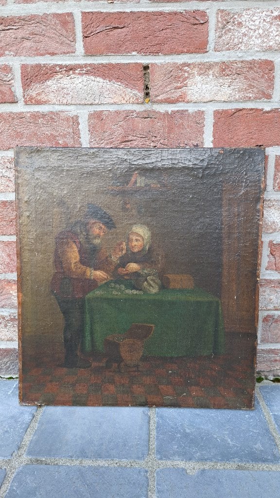 Olieverf op canvas/Vlaamse School, Antiek en Kunst, Ophalen of Verzenden, Olieverf, Doek