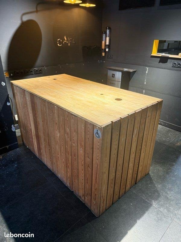 Comptoir / bar professionnel en bois sur roulettes, Ophalen, Gebruikt, Barinrichting