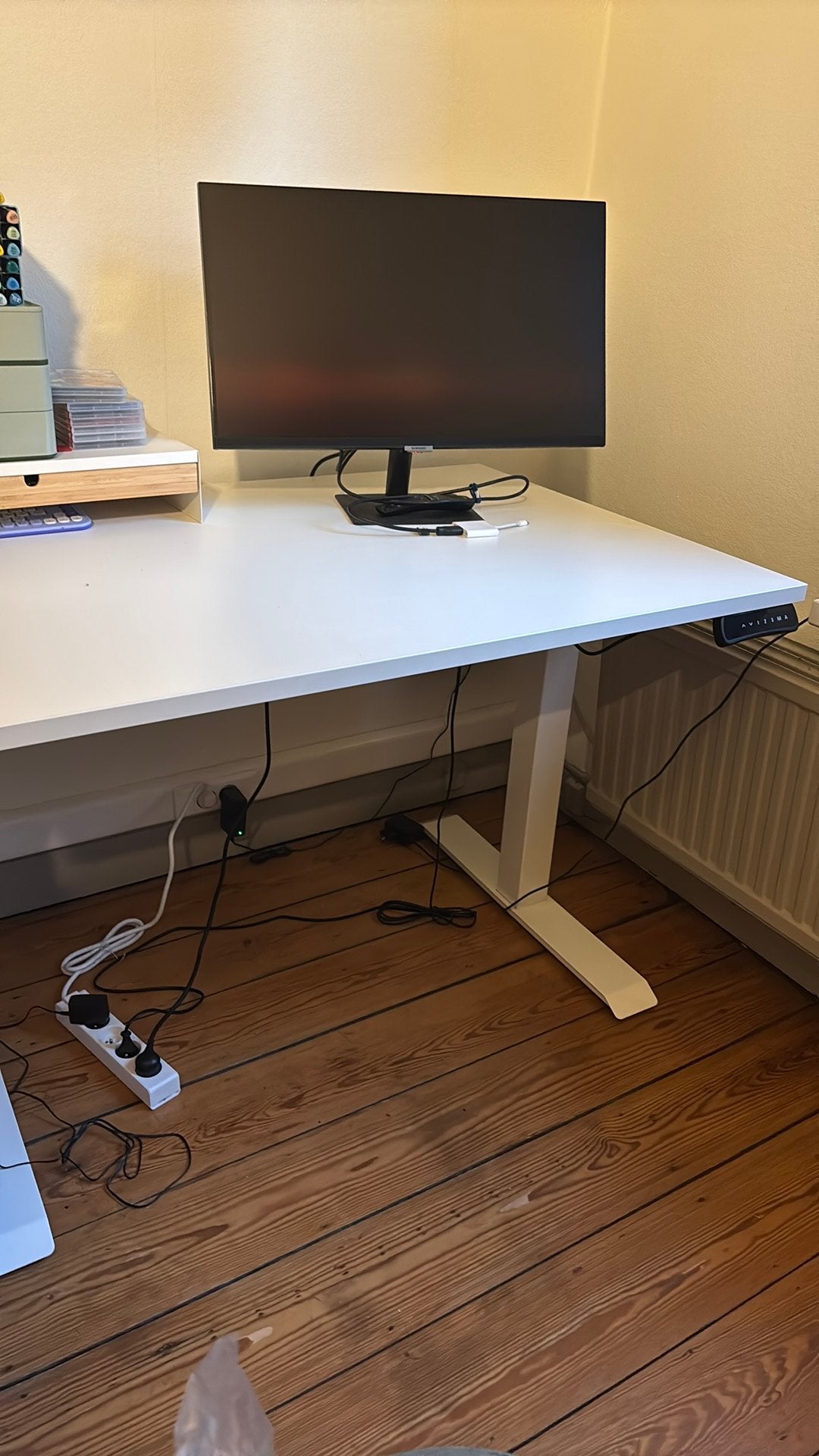 Euroseats Elektrisch Zit Sta Bureau 120 x 80 Wit/Wit, Ophalen, Zit-sta bureau, 120 cm, Elektrisch