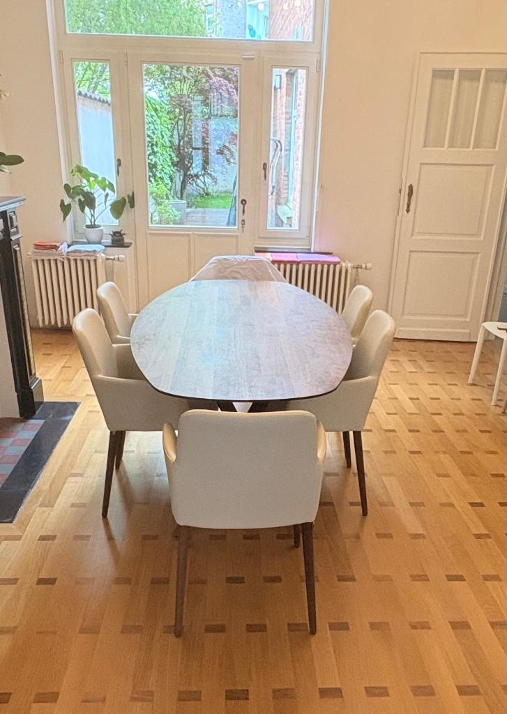 Table noyer massif Mobitec, 75 cm ou plus, 150 à 200 cm, Enlèvement, Utilisé