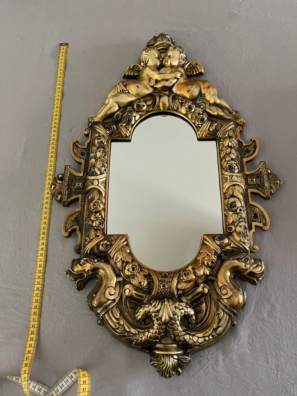 Grote vintage wandspiegel – rijkelijk gedecoreerd, Ophalen