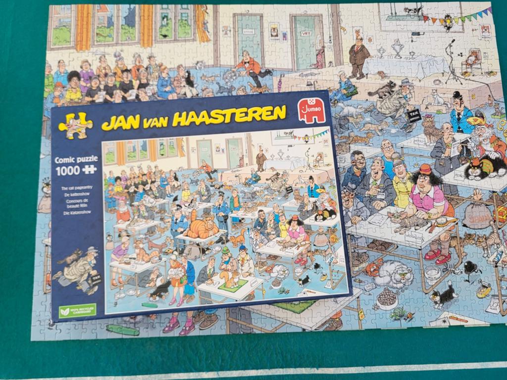 Jan Van Haasteren - De Kattenshow  - 1000stuks, Ophalen of Verzenden, 500 t/m 1500 stukjes, Zo goed als nieuw, Legpuzzel