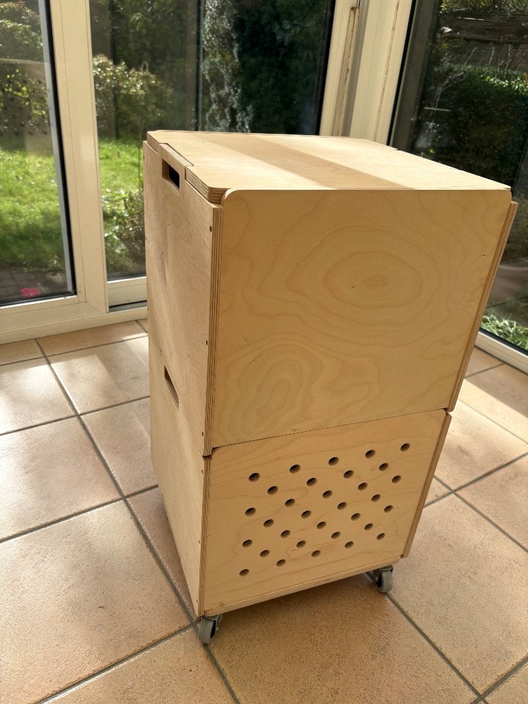 IKEA OMBYTE houten kisten op wielen, Huis en Inrichting, Ophalen, 50 – 75, Minder dan 50 cm, Gebruikt