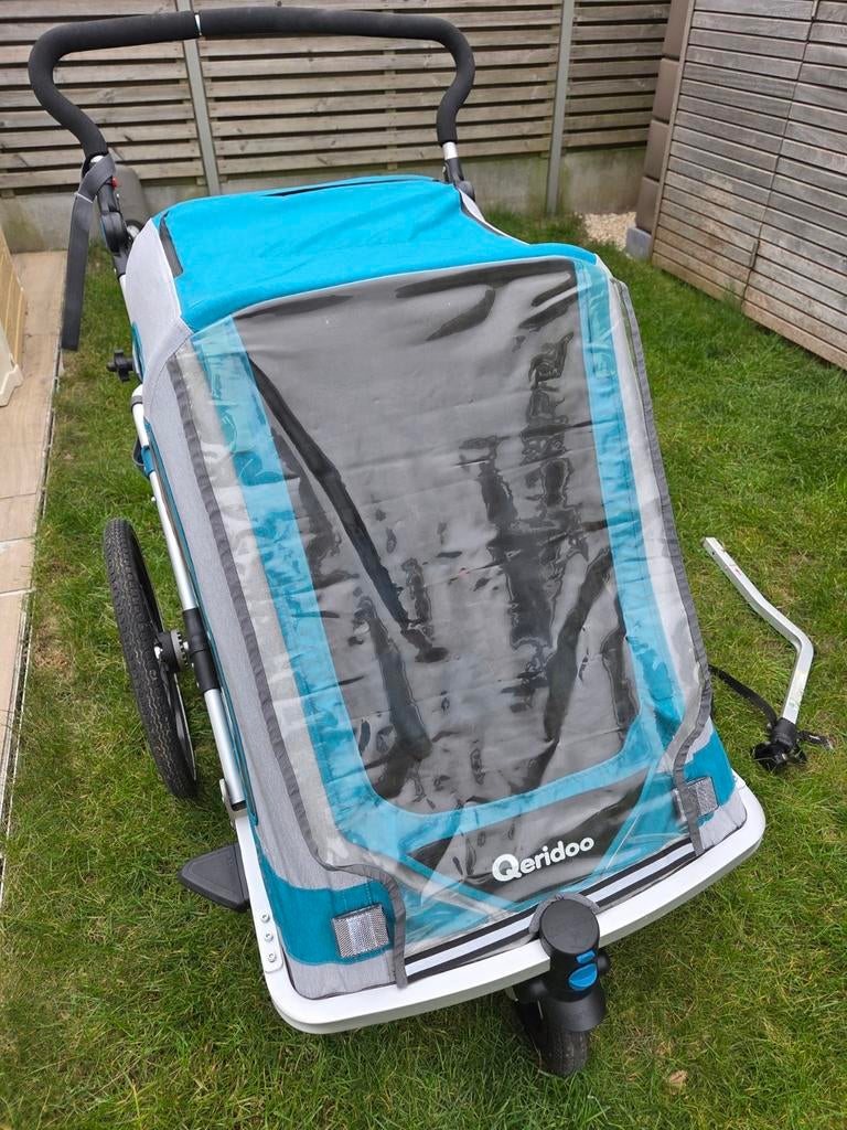 Qeridoo Speedkit2 fietskar (2 zitjes), 40 à 60 kg, Comme neuf, Enlèvement, Suspension