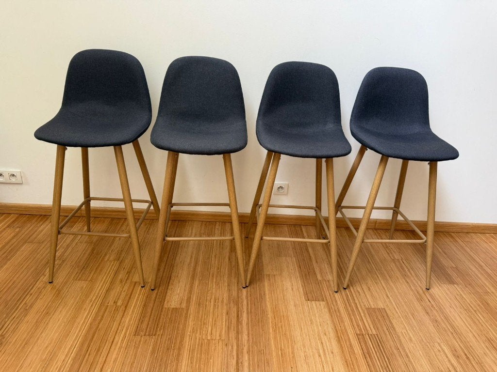 Lot de 4 chaises hautes de bar , Excellent état, Maison & Meubles, Gris, Comme neuf, Enlèvement, Quatre