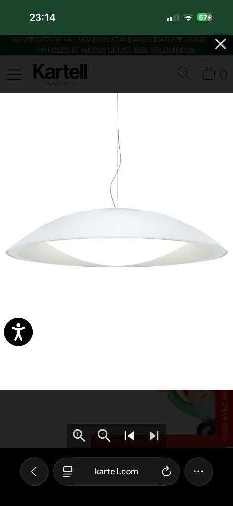 Suspension kartell NEUTRA blanc, Enlèvement, Comme neuf, Synthétique, E27 (grand)