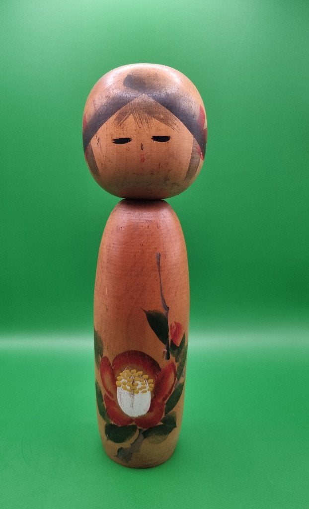 Kokeshi Kansubaki vintage de Sato Kouson, Antiquités & Art, 24 cm, Enlèvement ou Envoi, Japon, Bois