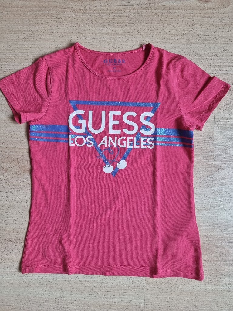 Fuchsia shirt - Guess - maat 152, Gebruikt, Meisje, Ophalen of Verzenden, Shirt of Longsleeve