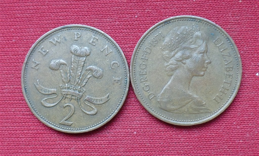 2 new pence 1971 afbeelding Elizabeth II, Ophalen of Verzenden, Losse munt