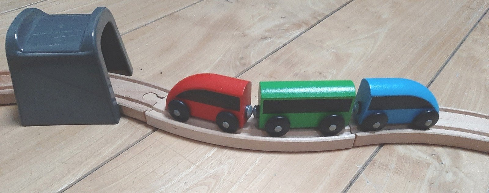 houten treinset, Kinderen en Baby's, Ophalen, Zo goed als nieuw, Duw- of Trekspeelgoed