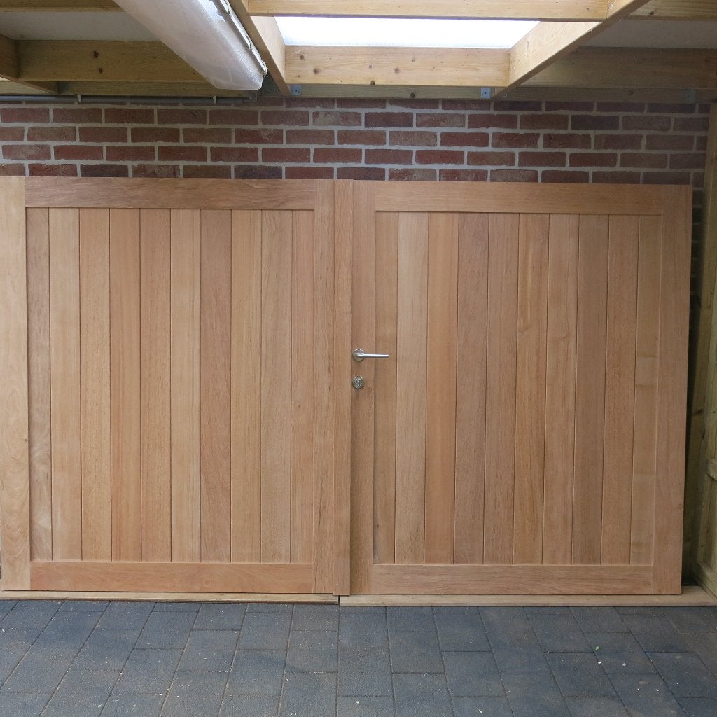 te koop afzelia poort   3m op 1m80 mooie prijs!, Ophalen, Nieuw, 150 tot 200 cm, Hout