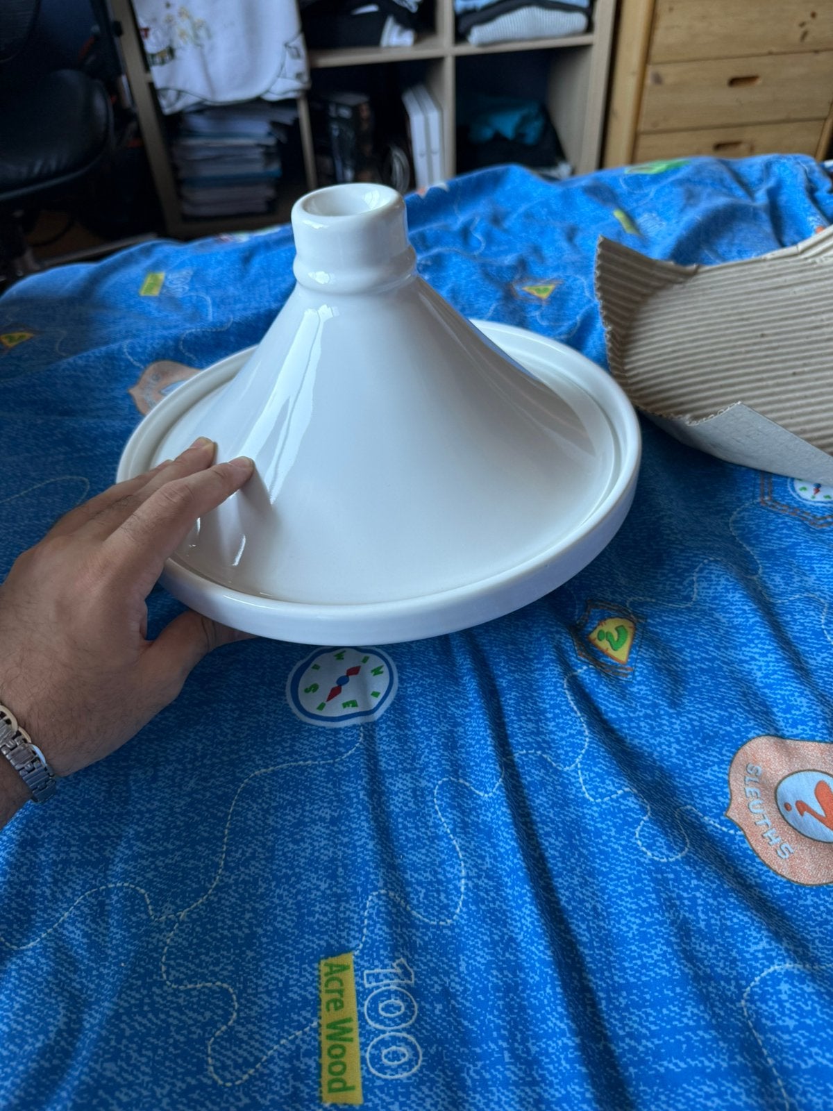 Plat a tajine blanc Cosy Trendy, Enlèvement ou Envoi, Comme neuf, Pierre/céramique, Tajine