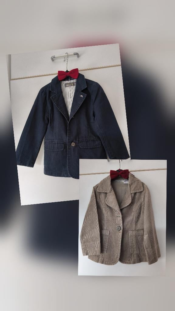 2 vestes ou blazers cérémonie enfants T. 3 ans + noeud, Enlèvement ou Envoi, Comme neuf, Garçon