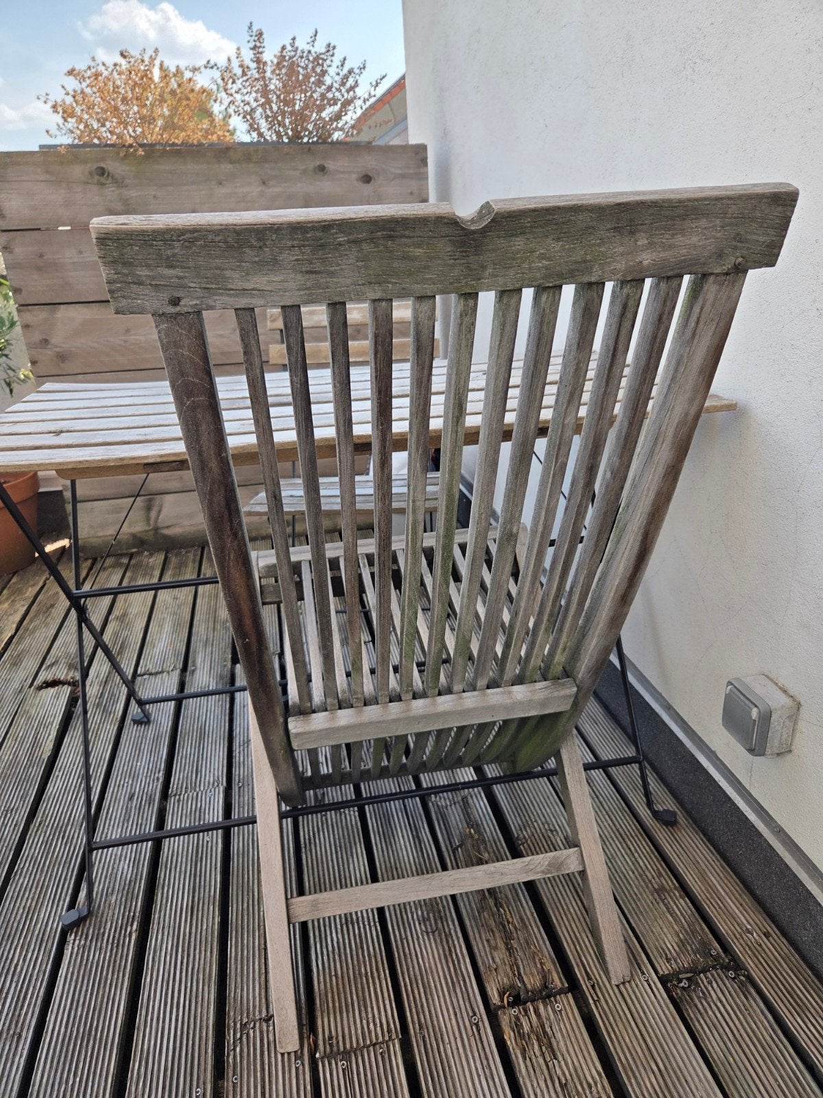 Teak stoel, Tuin en Terras, Tuinstoelen, Ophalen, Inklapbaar