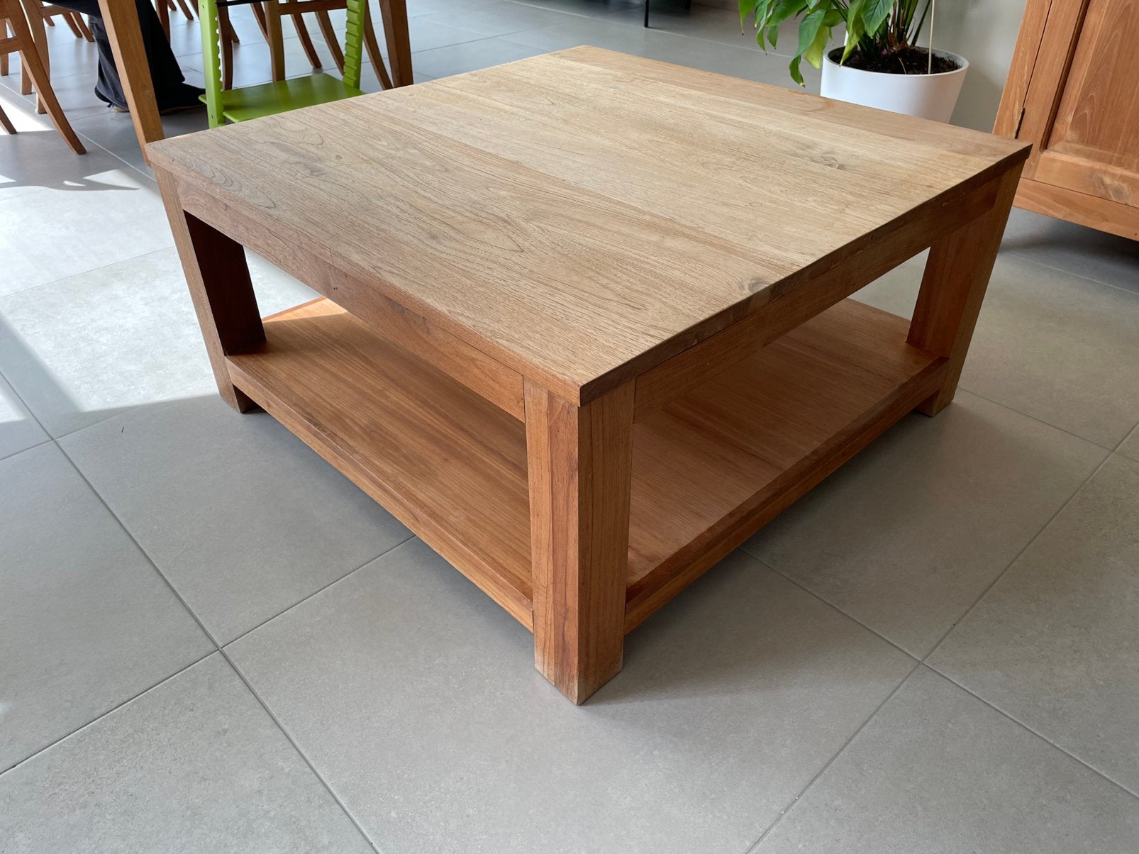 Teak salontafel, Huis en Inrichting, Tafels | Salontafels, Ophalen, Zo goed als nieuw