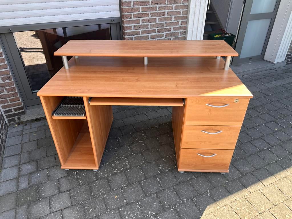 Bureau houtkleur te koop, Huis en Inrichting, Ophalen, Hout, 76 cm, Zo goed als nieuw