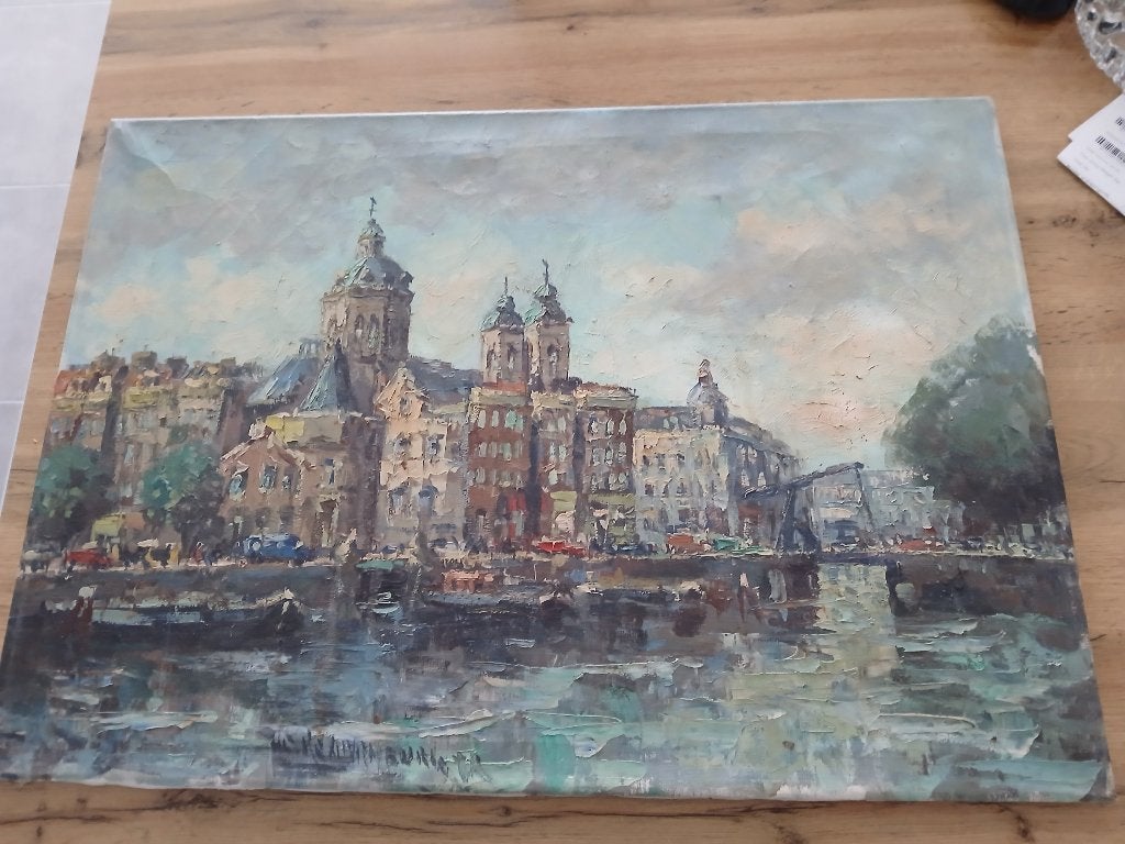 schilderij, Antiek en Kunst, Ophalen, Doek, Landschap, Olieverf
