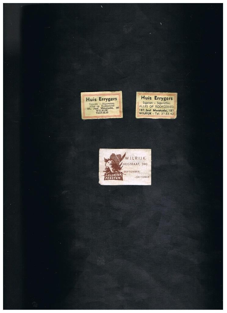 WILRIJK OUD RECLAME ETIKET, Verzenden, Gebruikt, Luciferdoosjes of -merken