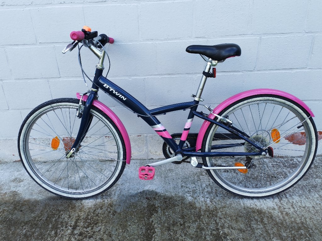 BTWIN meisjesfiets 24 inch, Ophalen, Velgrem, B-Twin, Versnellingen