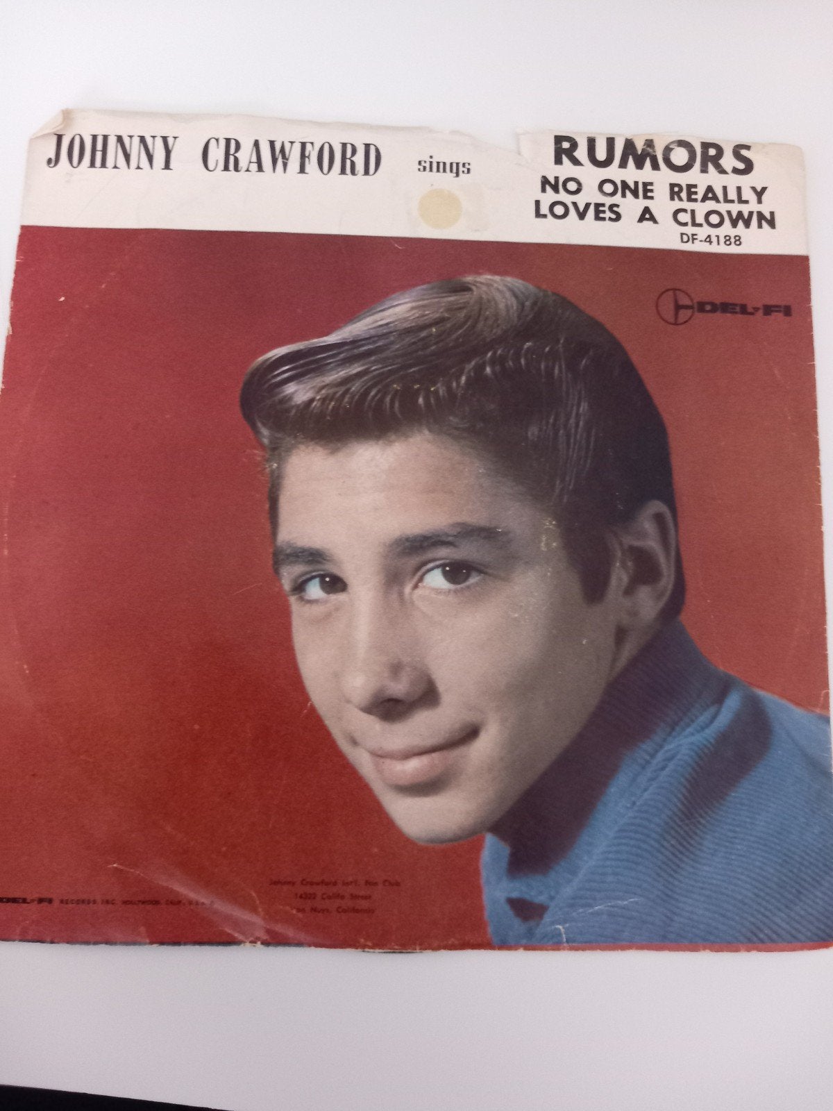 JOHNNY CRAWFORD. RUMORS. POPCORN USA 45T, Ophalen of Verzenden