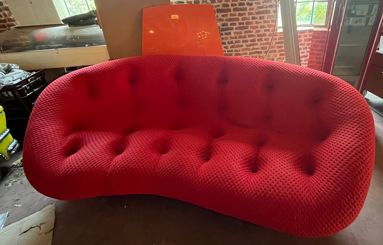 Canapé Ligne Roset Ploum Grand modèle – Rouge – Bouroullec, Enlèvement, Utilisé, Trois personnes