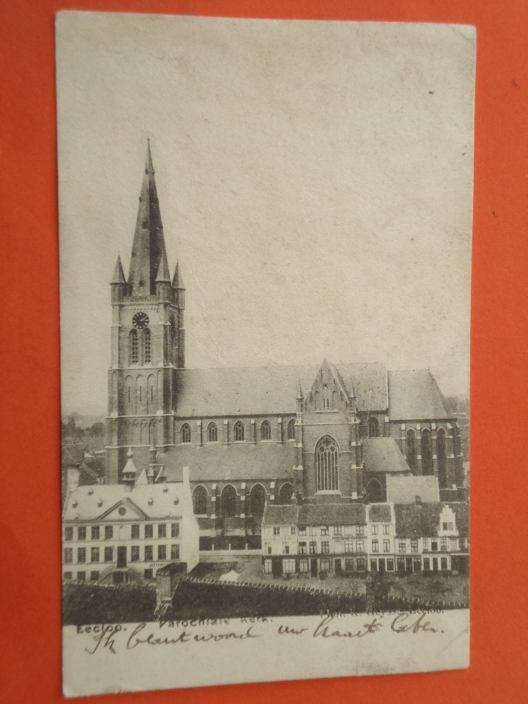 Eecloo - Eeklo Panorama Kerk, Ophalen of Verzenden, Voor 1920, Gelopen, Oost-Vlaanderen