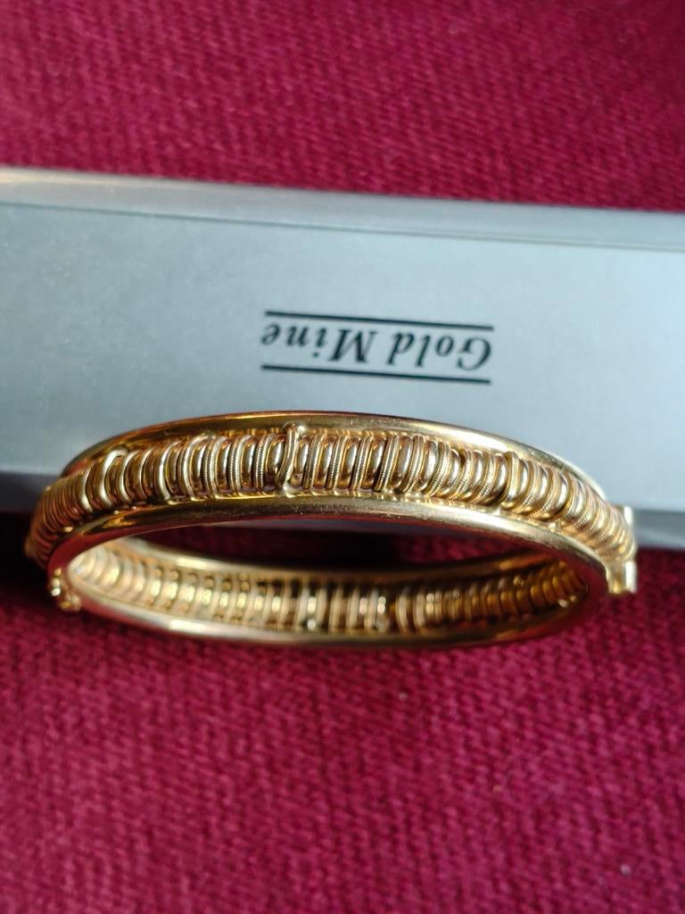 Bracelet ancien double en métal doré, Enlèvement ou Envoi